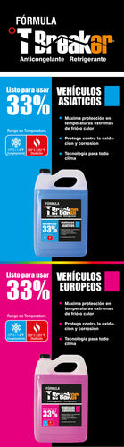 Anticongelante Azul 3.78 Litros 33% Asiaticos Tbreaker Azul